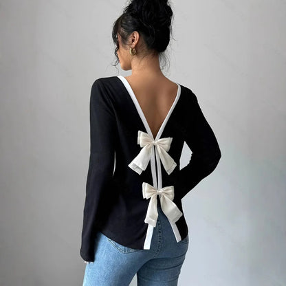 Women's Trendy Round Neck Two-Piece Illusionknit T-Shirt Full Sleeve Base Layer Top Crew Neck Design