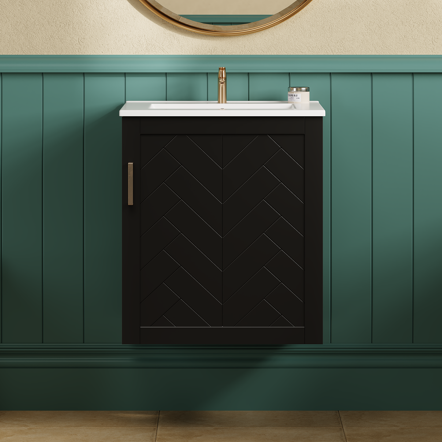 20 Wall Mounted Bathroom Cabinet With Side Cabinet Combo, Bathroom Cabinet With Soft-Closing Door, Modern Bathroom Vanity With Sink