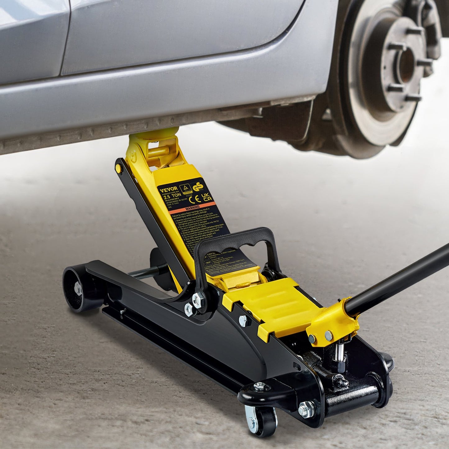 VEVOR Low Profile Floor Jack 2.5 Ton Heavy Steel Single Piston HydraulicPump