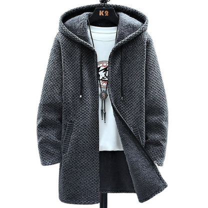 Men's Mid-Length Knitted Cardigan Coat Casual And Versatile