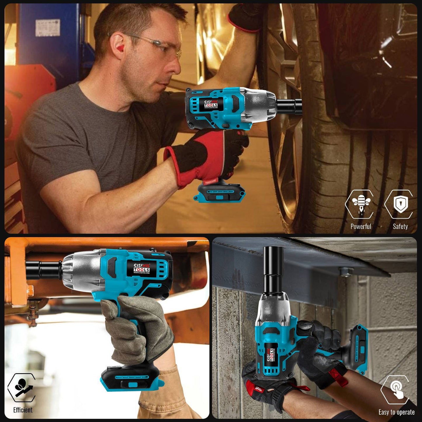 2000Nm Cordless Impact Wrench Cordless Screwdriver Ratchet For 18V