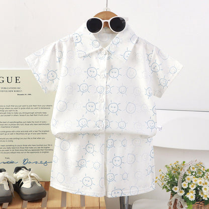 Childrens Set New Style Short-sleeve Shirt And Shorts