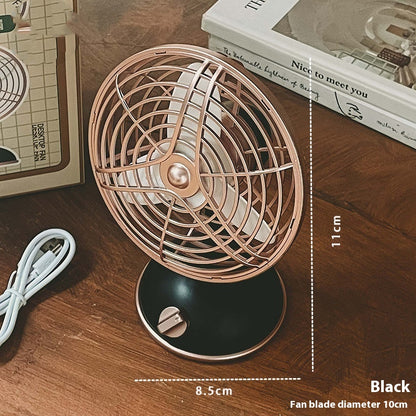 Creative Retro Little Fan Usb Charging Large Wind Fan