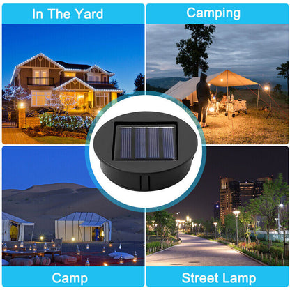 2PCS Garden Solar Powered Replacement Round LED Light Box Fit For Lantern Lamp