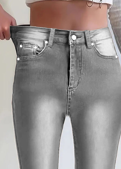 American Retro Brown Straight-leg Denim Pants