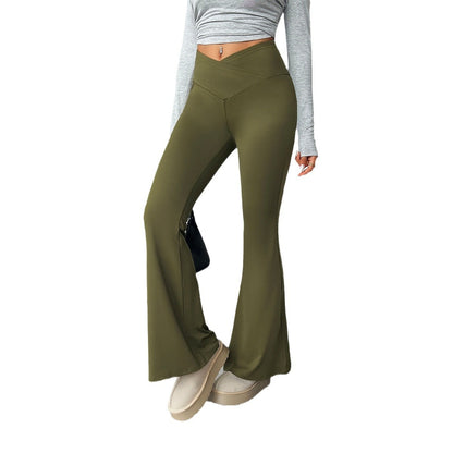 Casual Slim-fitting Belly Contracting Peach Hip Micro-pull Yoga Trousers Women's Clothing