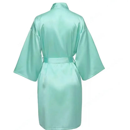 Custom Satin Wedding Bridesmaid Kimono Dressing Gown Bridesmaid Robes Soft Satin & Personalized Wedding/Bachelorette Party Robes