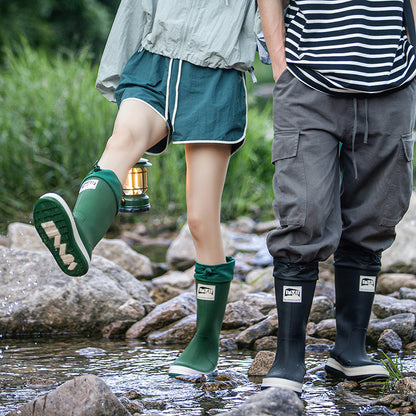 Couple Platform High Tube Outdoor Camping Rain Boots Waterproof Non-slip Rain Boots