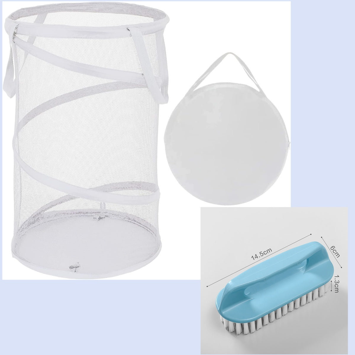 Large Collapsible Laundry Basket Foldable Mesh  Up Hamper With Handles For Laundry Room, Bath, Kids Room, College Dorm, Travel, Storage Organizer White