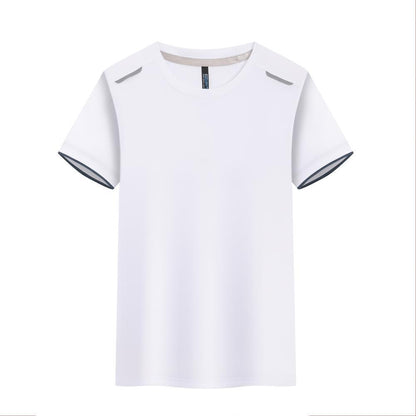 Round Neck Ice Silk Quick-drying T-shirt Marathon Short Sleeve