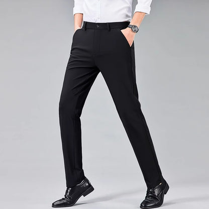 Summer Ice Silk Thin Non-ironing Men's Business Casual Pants
