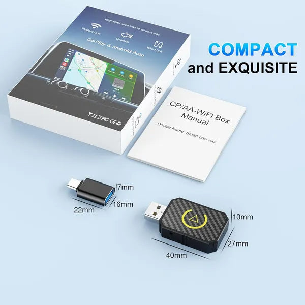 2 In 1 Wireless Apple CarPlay Adapter, For Both Apple And Android,converts Wired To Wireless, Suitable For Factory Wired CarPlay Cars From 2017