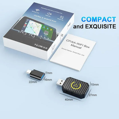 2 In 1 Wireless Apple CarPlay Adapter, For Both Apple And Android,converts Wired To Wireless, Suitable For Factory Wired CarPlay Cars From 2017