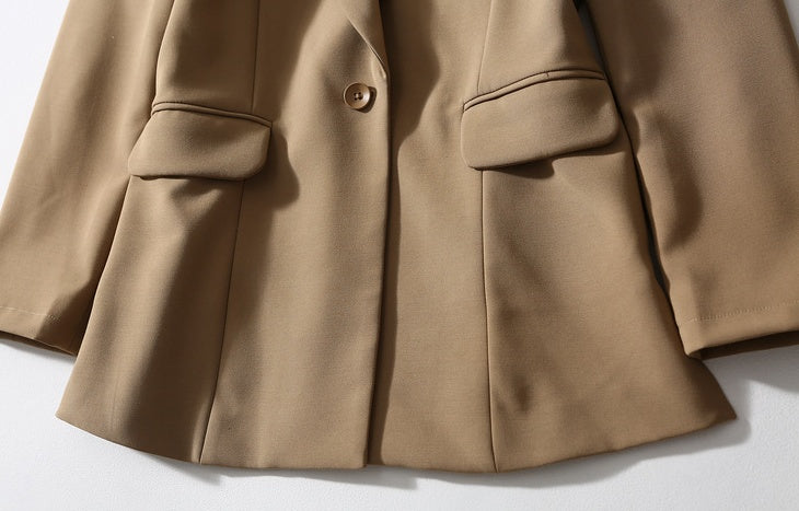 One Button Anti-wrinkle Suit Collar Loose Casual Suit Jacket Women