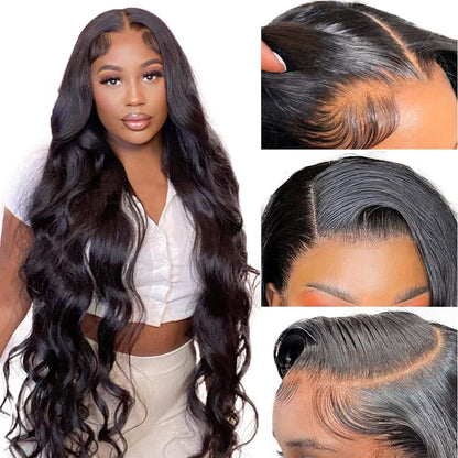 13x4 Lace Front Human Hair Wigs Natural Color Body Wave Density