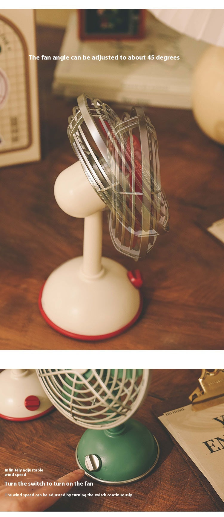 Creative Retro Little Fan Usb Charging Large Wind Fan