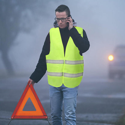 Car Warning Triangle Reflective Emergency Breakdown & High Visibility Vest