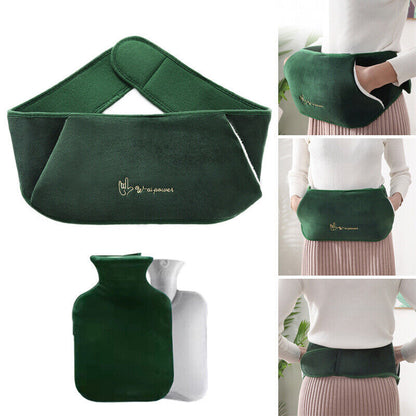 Hot Water Bottle Bag Belt Rubber Warm Plush Pouch Waist Cover Belt