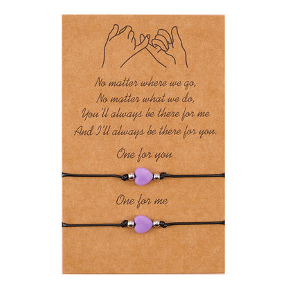 Europe And America Best Selling Luminous Pendant Card Necklace Love