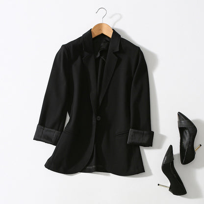 All-match Three-dimensional Cut One-button Small Suit Jacket Women