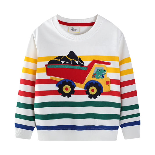 Excavator Cartoon Hoodie Boys' Sweatshirt