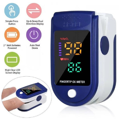 Digital Pulse Oximeter Four-color LED Finger Oximeter Heart Rate Monitor Meter