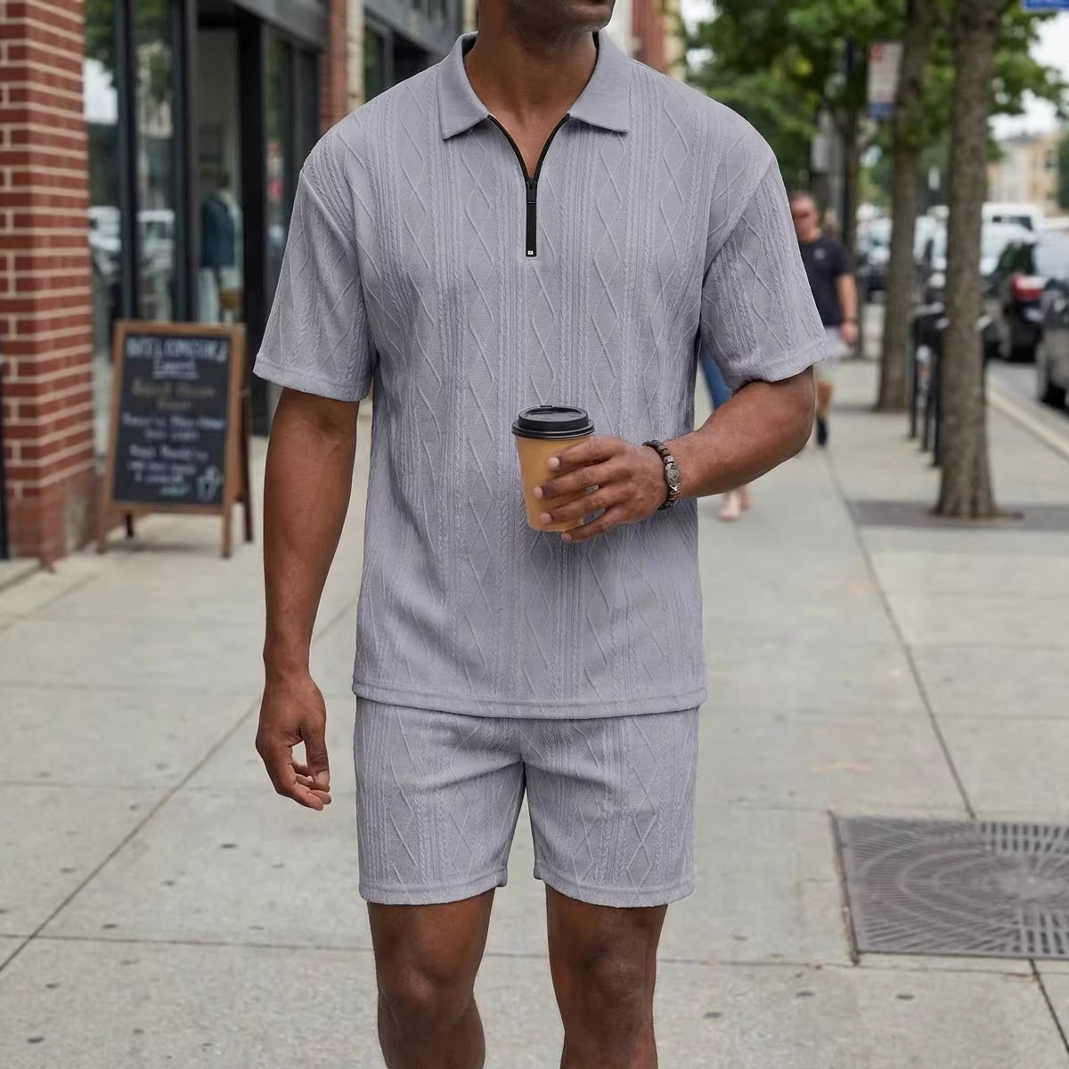 Men's Polo Shirt Casual Short-sleeved Shorts Sports Suit