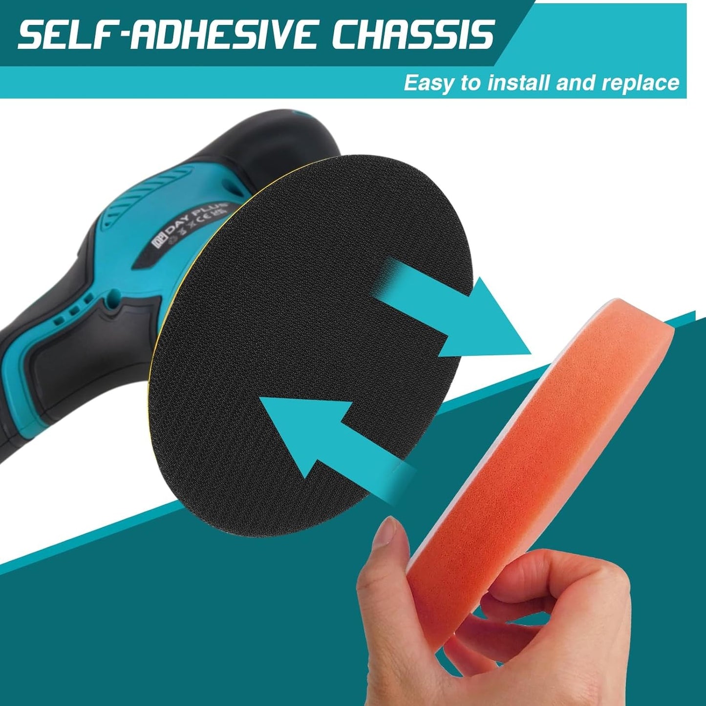 5  Cordless Car Polisher Buffer Sander Machine Polishing Pads Kit  2x Batteries UK