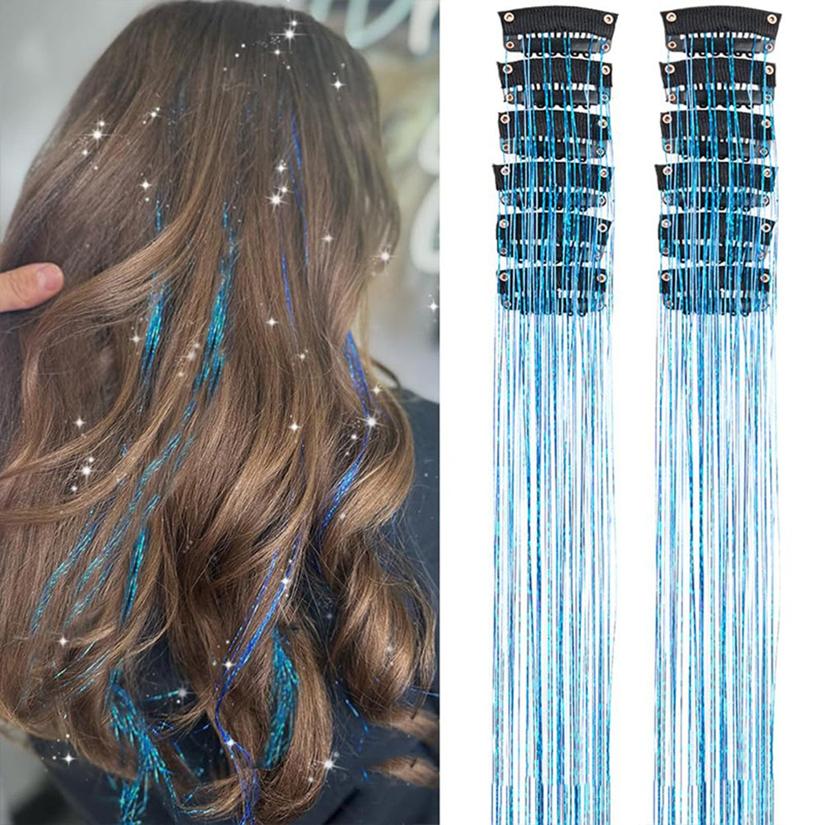 12 Pieces Of Colorful Hair Extension Metal Wire Wigs