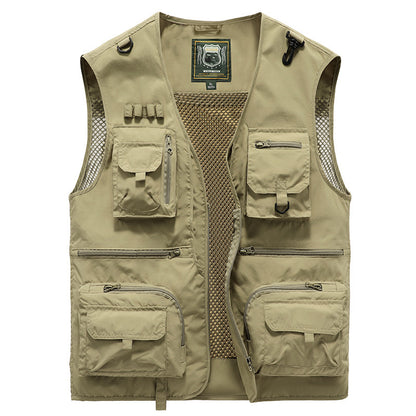 14 Pockets Summer New Men US Tactical Hiking Fishing Vest Mens Photographer Waistcoat Mesh Cargo Sleeveless Jacket Tool Vest