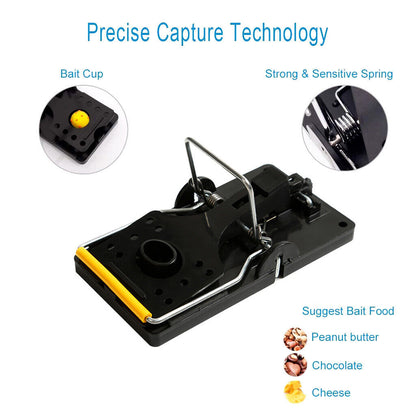 6 Large Rat Catching Metal Traps Heavy Duty Snap Mouse Trap Bait Pest Catcher