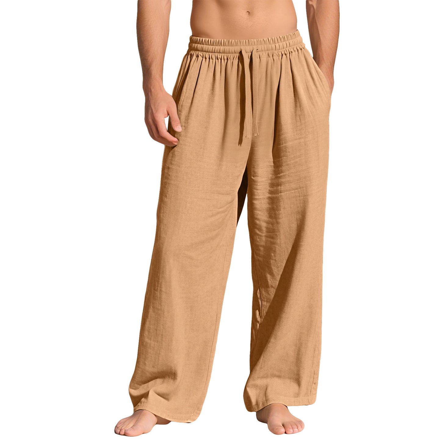 Pocketed Drawstring Solid-color Trendy Business Pants