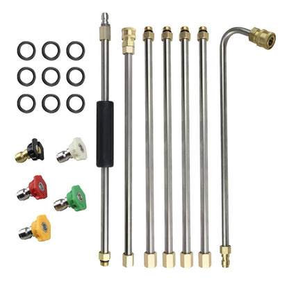 Gutter Cleaning Tool Pressure Washer Extension Wand Lance Set With 5 Nozzle Tips