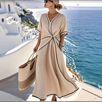 Women's Fashion Loose Striped Print Long Dress