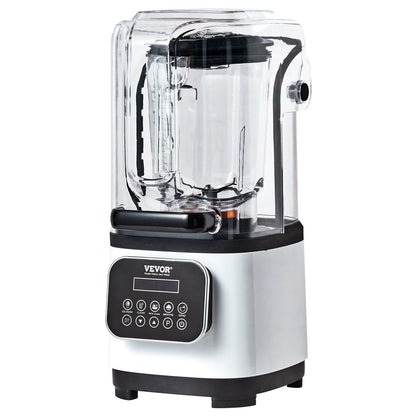 Professional Blender With Shield, Commercial Countertop Blenders, 68 Oz Jar Blender Combo, Stainless Steel 9 Speed & 5 Functions Blender, For Shakes, Smoothies, Peree, And Crush Ice, White