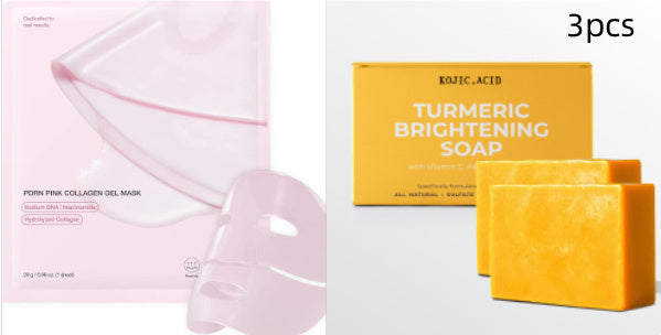 Turmeric Kojic Soap Turmeric Kojic Acid Soap Handmade Skin Products Natural Turmeric Soap Bar Skin Clean Dark Spot Remover Moist Bathing Facial Soap