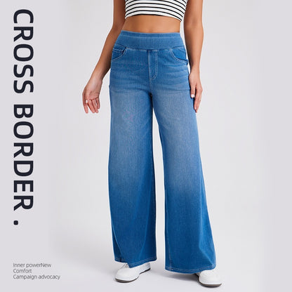 High Waist Straight Cat Beard Horse Riding Yoga Jeans