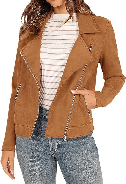 Fashion Deerskin Velvet Motorcycle Jacket Zipper Pocket Short Coat