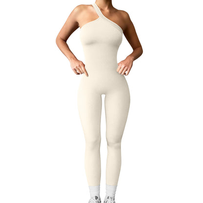 New One Shoulder Sports Jumpsuit For Women
