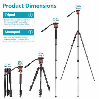 Hydraulic PTZ Tripod N555 Aluminum Alloy