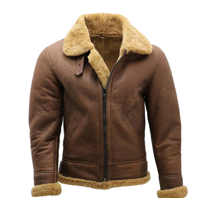 Zipper Thickening Slim-fit Winter Fleece-lined
