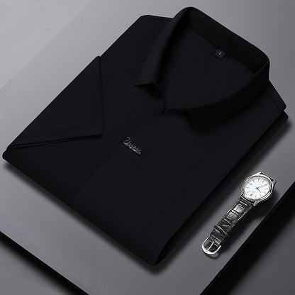 Ice Silk Short Sleeve Men's Fashion Casual Lapel