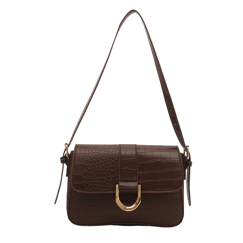 Advanced Texture Underarm Retro Style Fashionable Vachette Clasp Women's Shoulder Bag