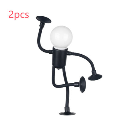 Changeable Shape Funny Sportsman Night Light Versatile Lamp Creative Funny Quirky Button Battery Desk Lamp Ornament Vacuum Suction