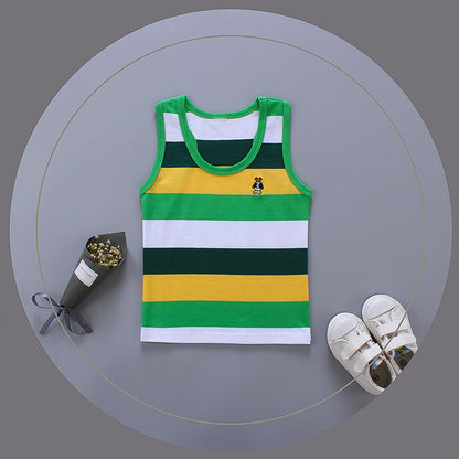 Breathable Cotton Striped Sleeveless Kids Vest