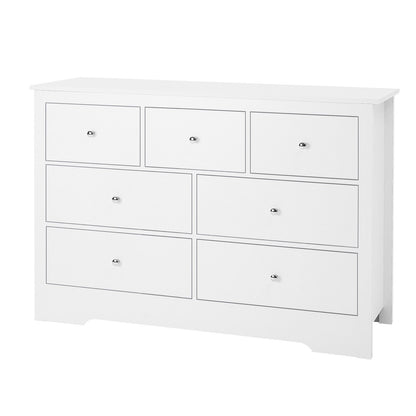 7 Drawer Dresser, Wooden Chest Of Drawers With Sliding With Anti-tip Device, Modern Minimalist Dresser Chest, Closet Storage Organizer For Living Room, Hallway, Bedroom, Entryway, Light Wood