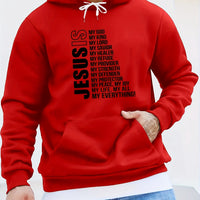 Printed Kangaroo Pocket Hoodie Casual Long-Sleeve Hoodie Pullover Sweatshirt