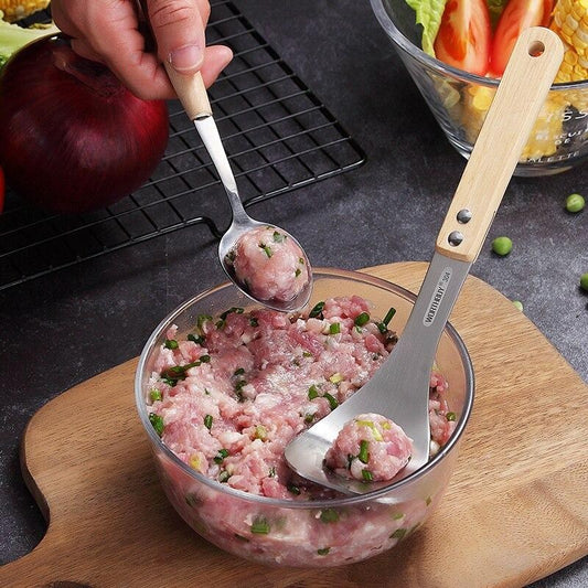 Stainless Steel Meatball Maker – Non-Stick Meatball & Melon Baller Scoop