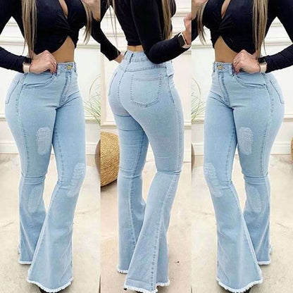 Women Fashion Elastic Ladies Jeans Pants