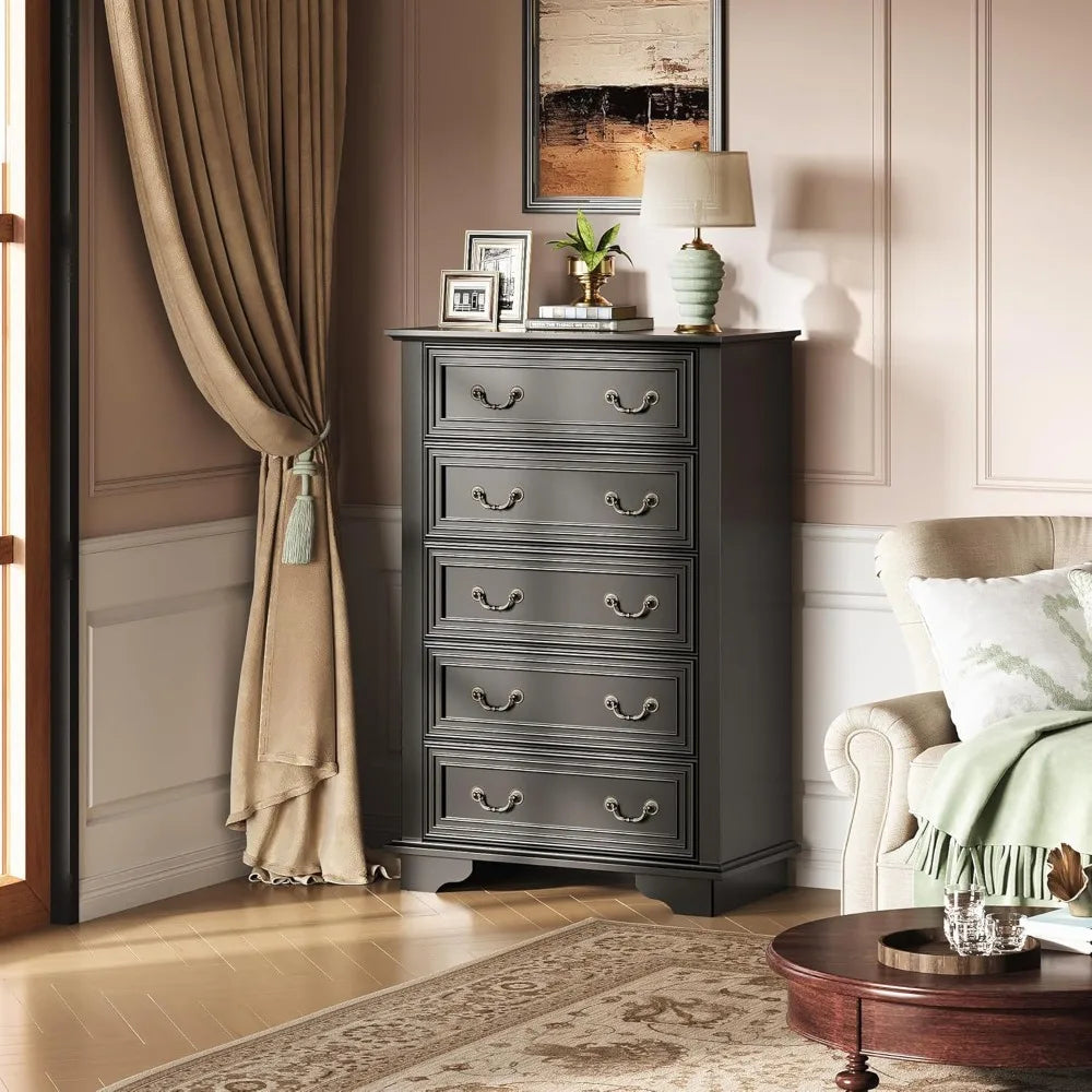 Farmhouse Dresser for Bedroom,Dresser Storage Organizer, Wood Chest of Drawers for Bedroom, for Living Room, Hallway